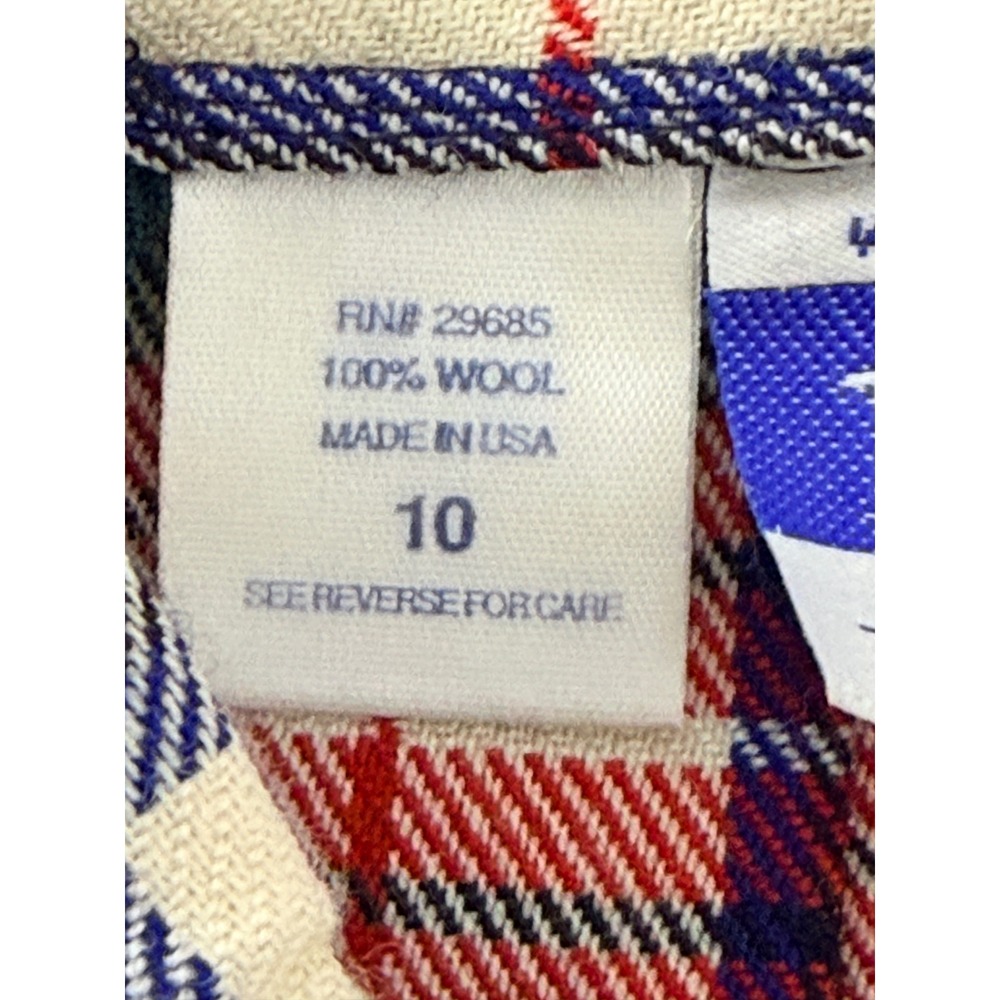 Pendleton Virgin Wool Pleated Skirt Womens 10P Red Tartan Plaid Wool USA Preppy - Picture 5 of 11